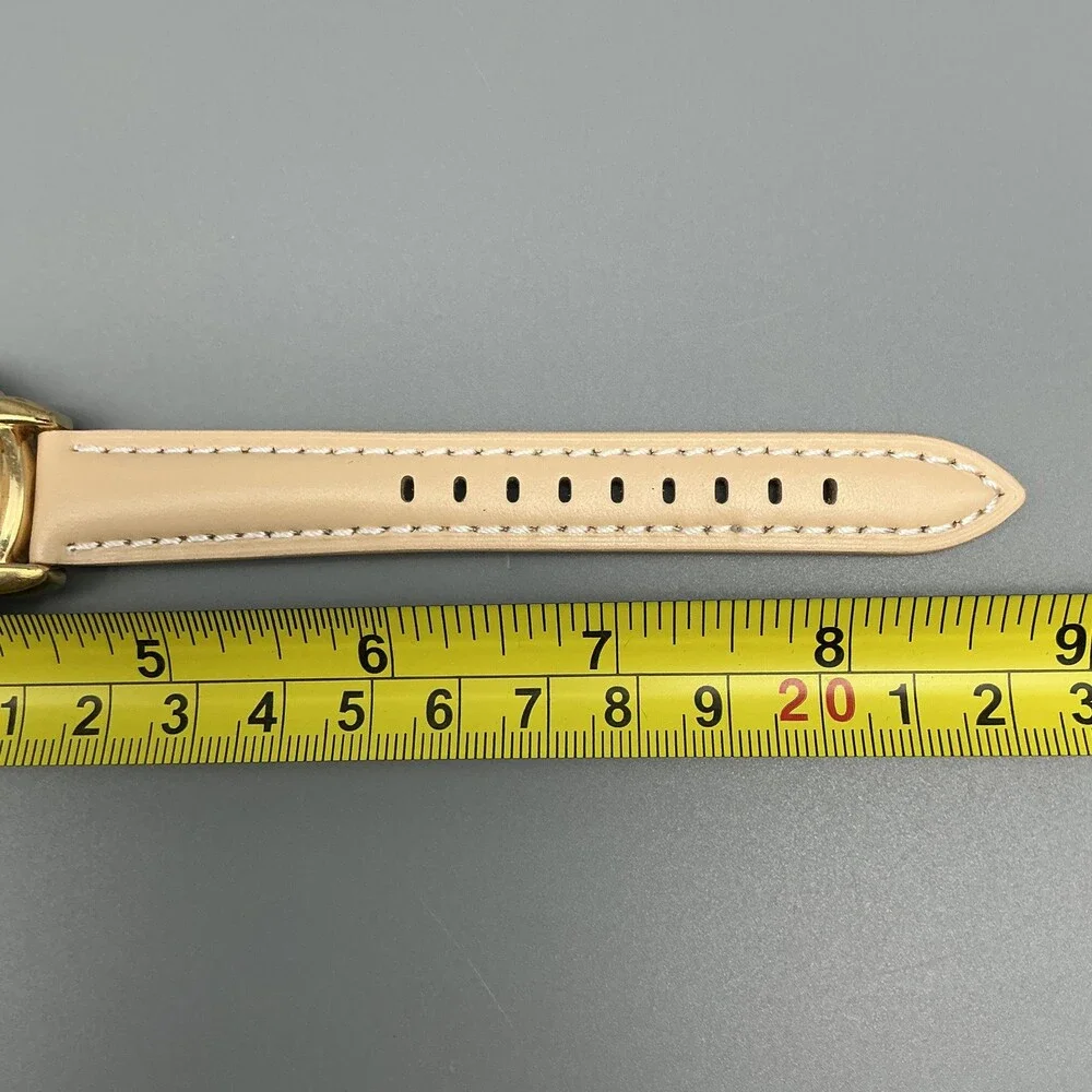 Lorus Women Watch 36mm White Mickey Mouse Talking Gold Tone Leather New Battery